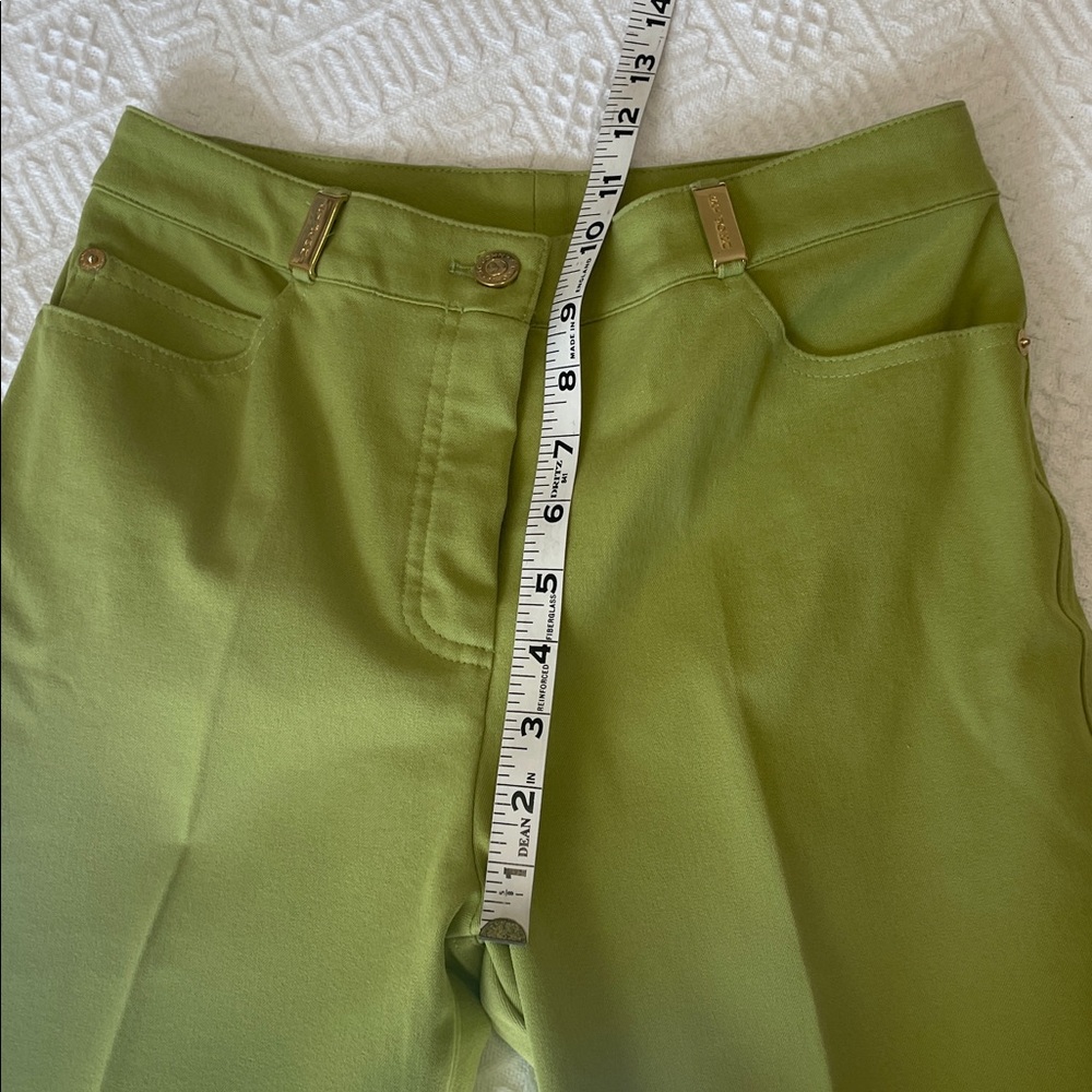 St. John jeans Pants green gold metal Embelished - Picture 9 of 16